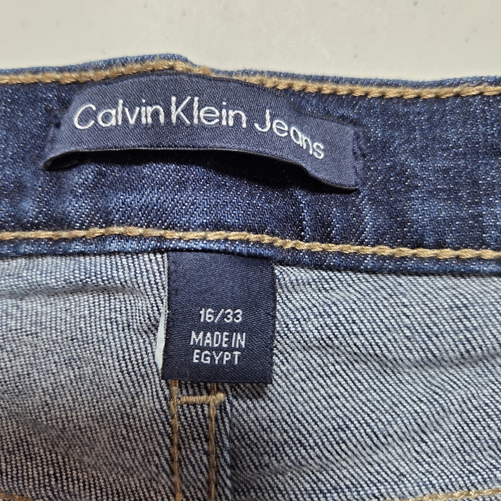 Calvin Klein Jeans Womens Shorts 90's High Rise Mom Denim 16/33 Festival Stretch - Picture 6 of 7